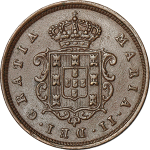 Mozambico Colonia Portoghese 2 reiss 1853. foto 1