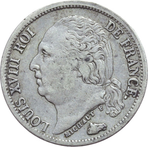 Francia. Luigi XVIII (1814-1824). Mezzo franco 1822 A. foto 1