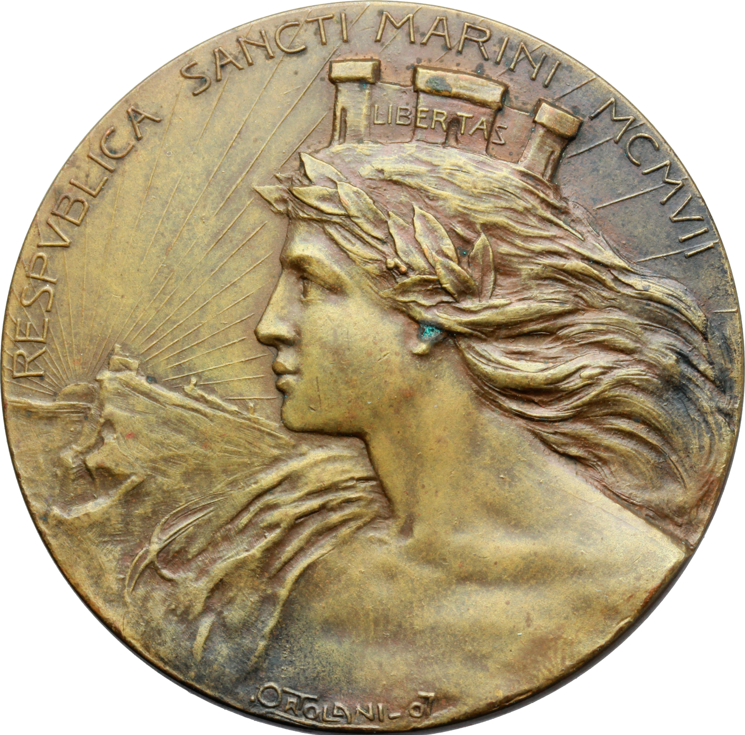 San Marino Medaglia 1907 per il primo anniversario dell'Arengo. foto 1