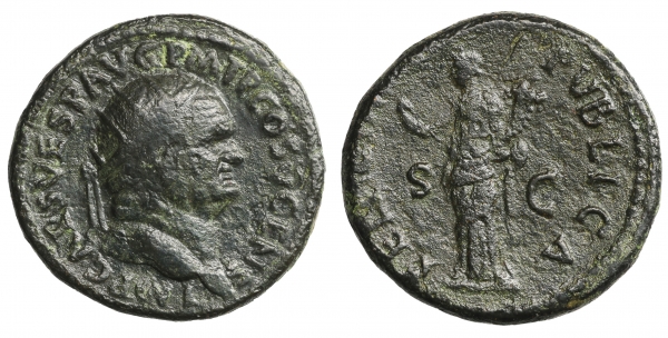 Vespasian (69-79). Dupondius. Rome foto 1