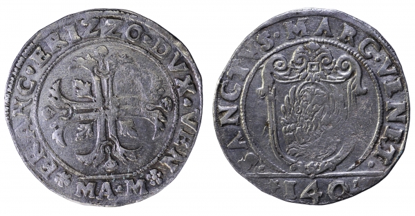 Venezia. Francesco Erizzo. 1631-1646 DC. AR Scudo della Croce da 140 Soldi. foto 1