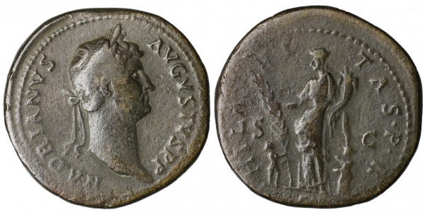 Hadrian. 117-138 AD. AE Sestertius. O:\ HADRIANVS AVGVSTVS PP; laureate bust right. R:\ HILARITAS P foto 1
