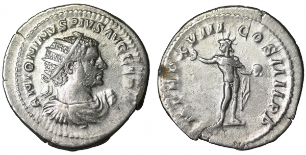 Caracalla. AR Antoninianus. Struck 215 AD. 4.65 gr. - 24.2 mm. O:\ ANTONINVS PIVS AVG GERM, radiate, foto 1