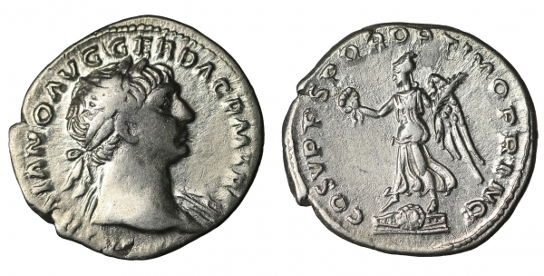 Trajan. 98-117 AD. Denarius. 3.25 gr. - 20.5 mm. O:\ IMP TRAIANO AVG GER DAC PM TRP, laureate head r foto 1
