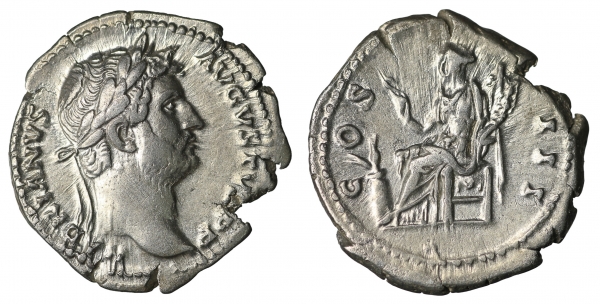 Hadrian. 117-138 AD. Denarius. 3.30 gr. - 19.8 mm. O:\ HADRIANVS AVGVSTVS P P, laureate head right. foto 1