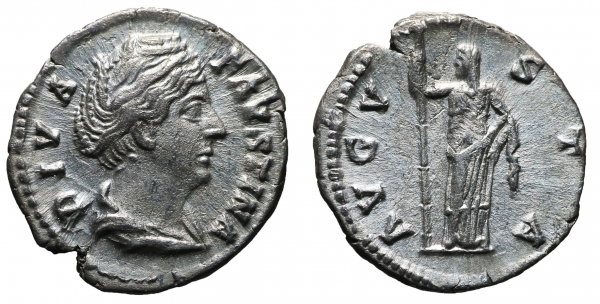 DIVA FAUSTINA I. (Augusta, 138-140). Denarius. Rome. 3,0 gr. – 18,3 mm. O:\ DIVA FAVSTINA; Draped bu foto 1