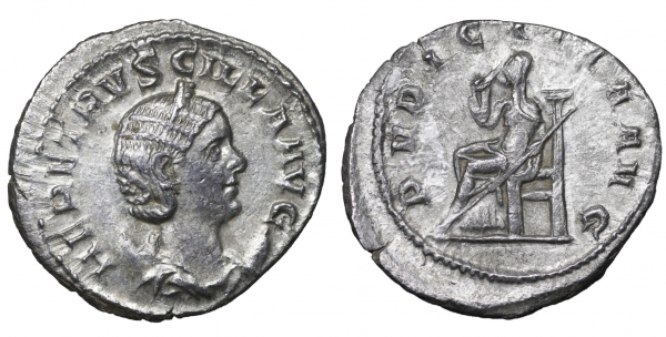 Herennia Etruscilla . AR Antoninianus. 2,9 gr. – 22,8 mm. O:\ HER ETRVSCILLA AVG, diademed, draped b foto 1