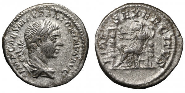 Elagabalus. Denarius. Rome, AD 218-222. 3,0 gr. – 19,1 mm. o:\ IMP CAES M AVR ANTONINVS AVG, laureat foto 1