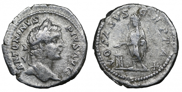 Caracalla. Denarius. 206 AD. 3,1 gr. – 18,5 mm. O:\ ANTONINVS PIVS AVG, laureate draped bust right. foto 1