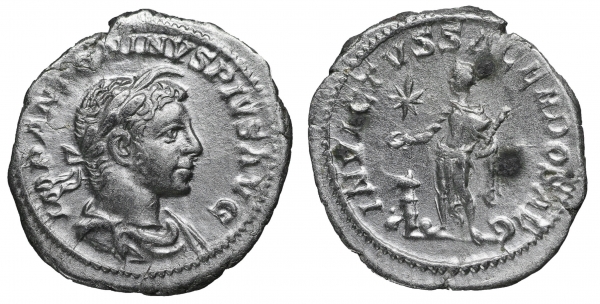 Elagabalus. 218-222 AD. Denarius. 3,1 gr. – 20,00 mm. O:\ IMP ANTONINVS PIVS AVG, laureate bearded foto 1