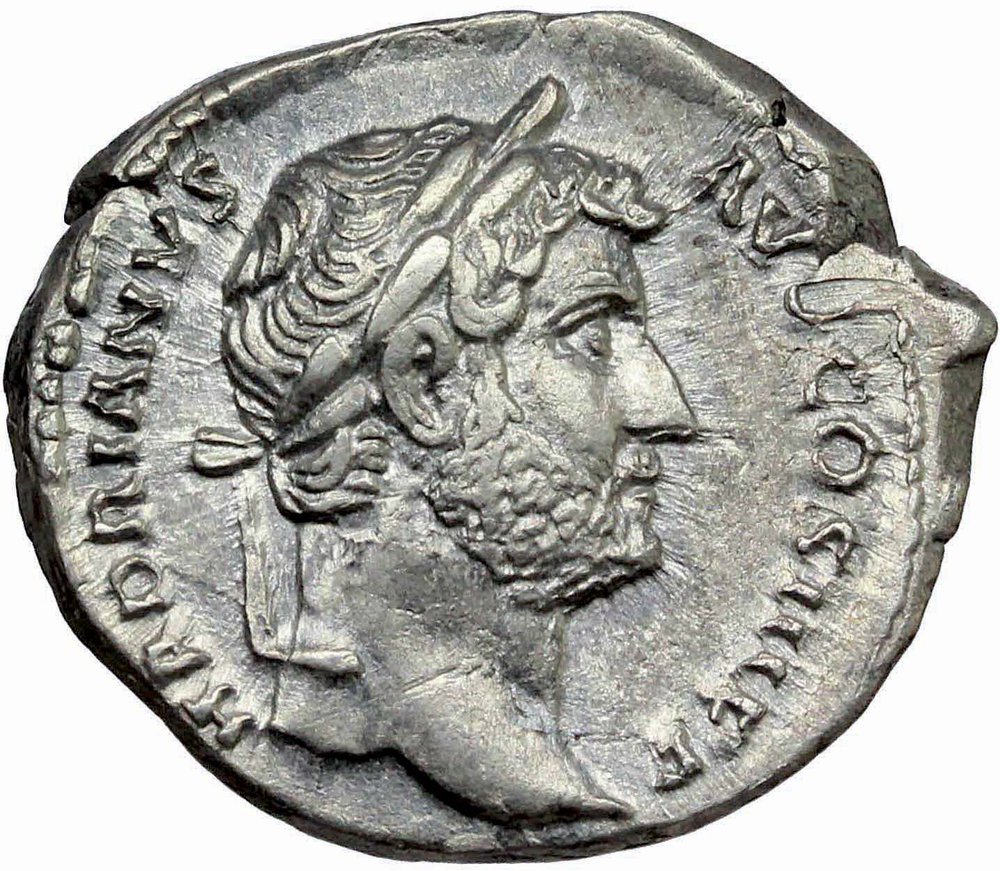 Hadrian (117-138). AR Denarius, 134-138 AD. Obv. HADRIANVS AVG COS III P P. Laureate head right. Re foto 1