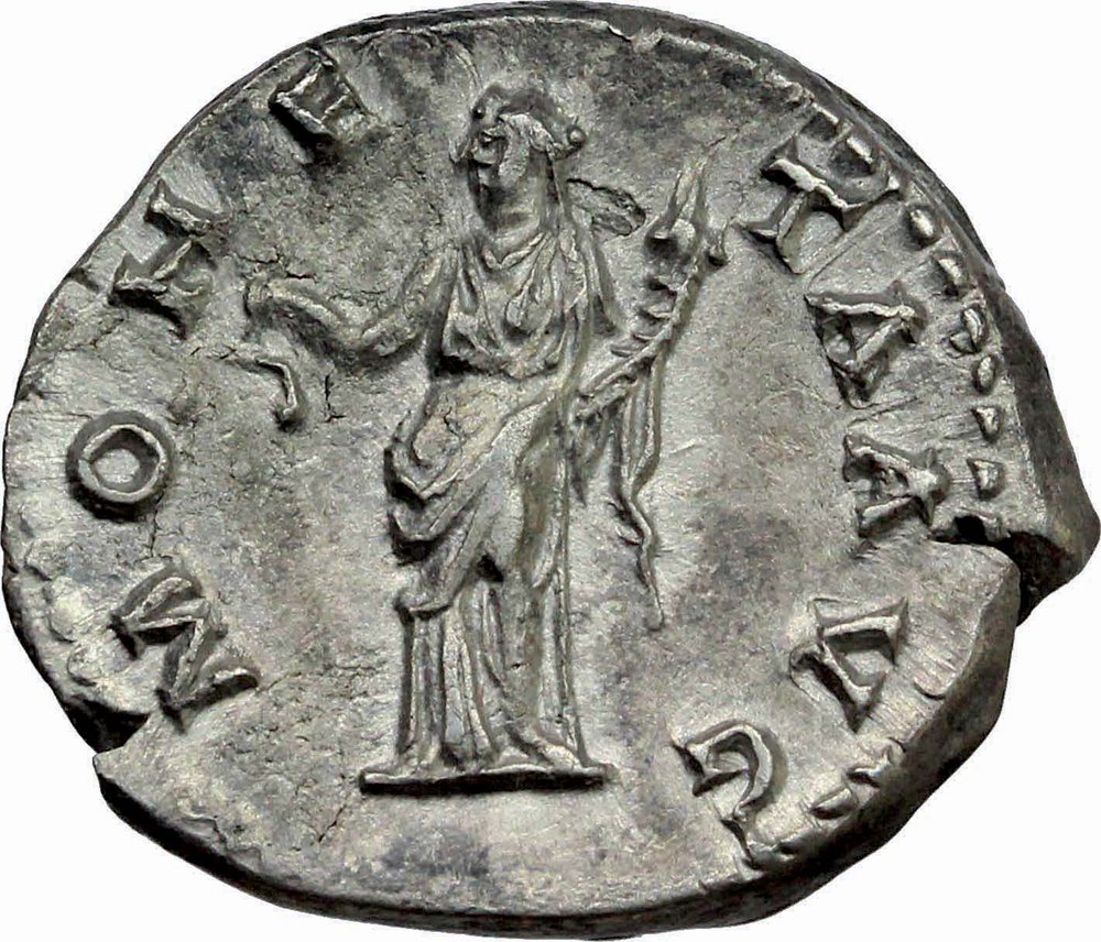 Hadrian (117-138). AR Denarius, 134-138 AD. Obv. HADRIANVS AVG COS III P P. Laureate head right. Re foto 1