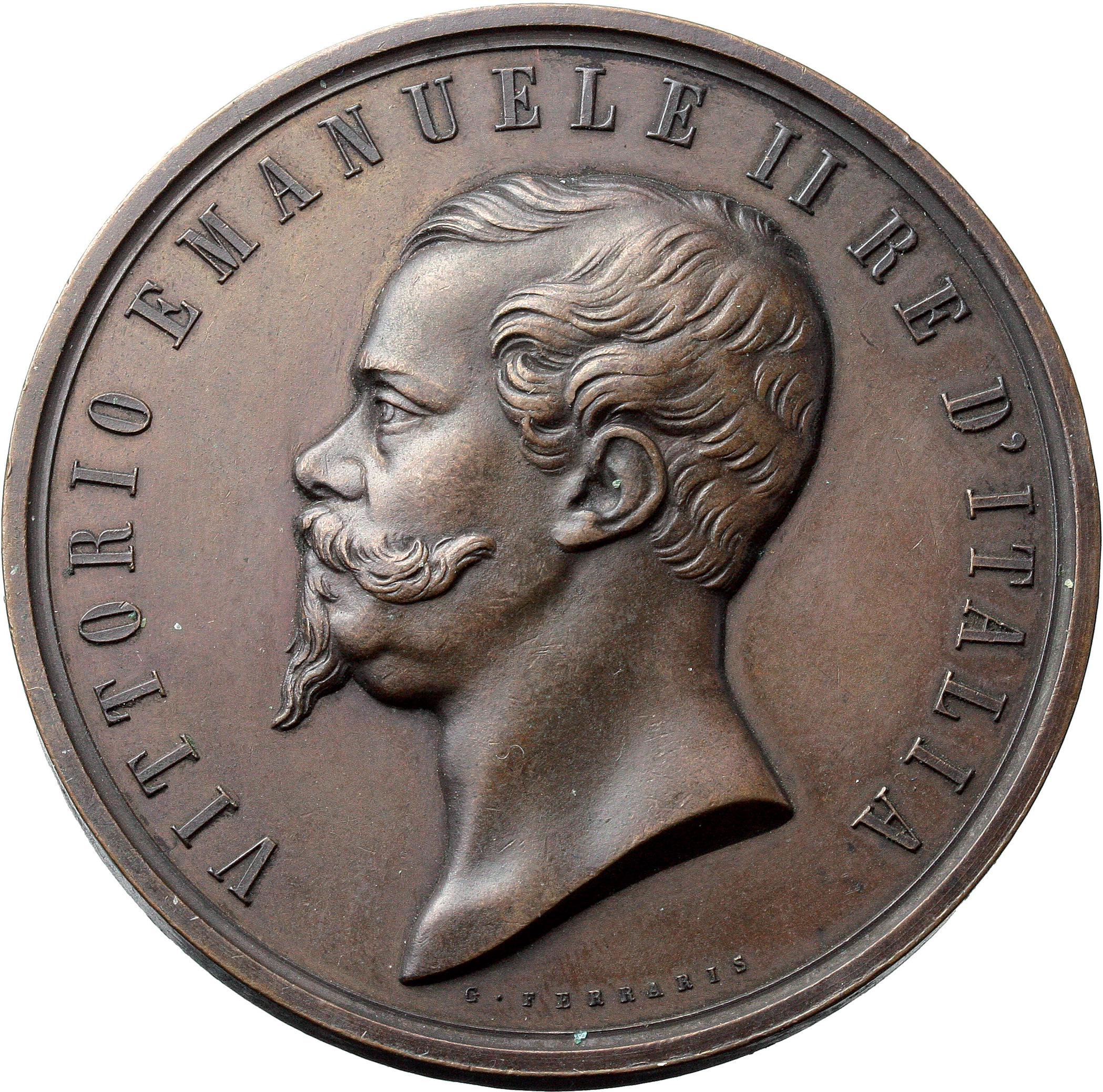 Regno di Italia. Vittorio Emanuele II (1861-1878). Medaglia al merito per l'Esposizione del 1861 a F foto 1