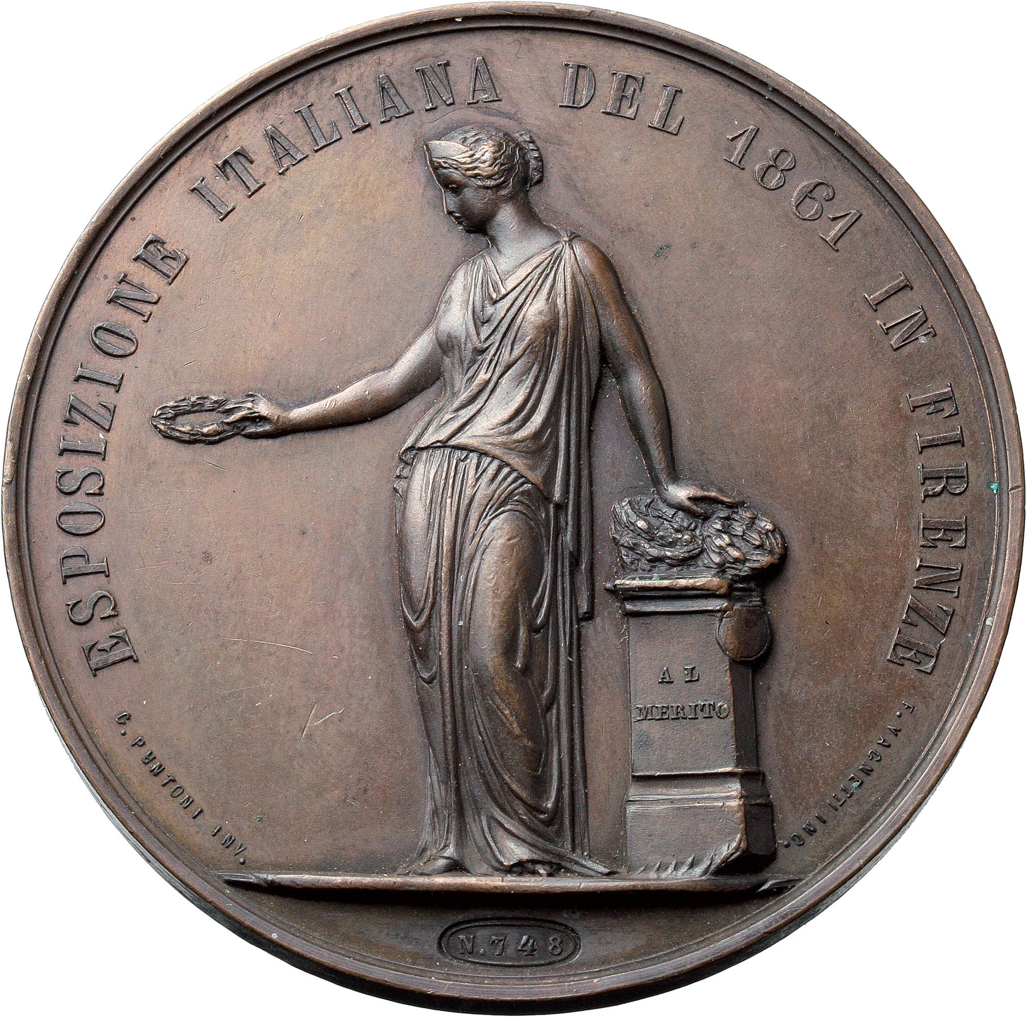 Regno di Italia. Vittorio Emanuele II (1861-1878). Medaglia al merito per l'Esposizione del 1861 a F foto 1