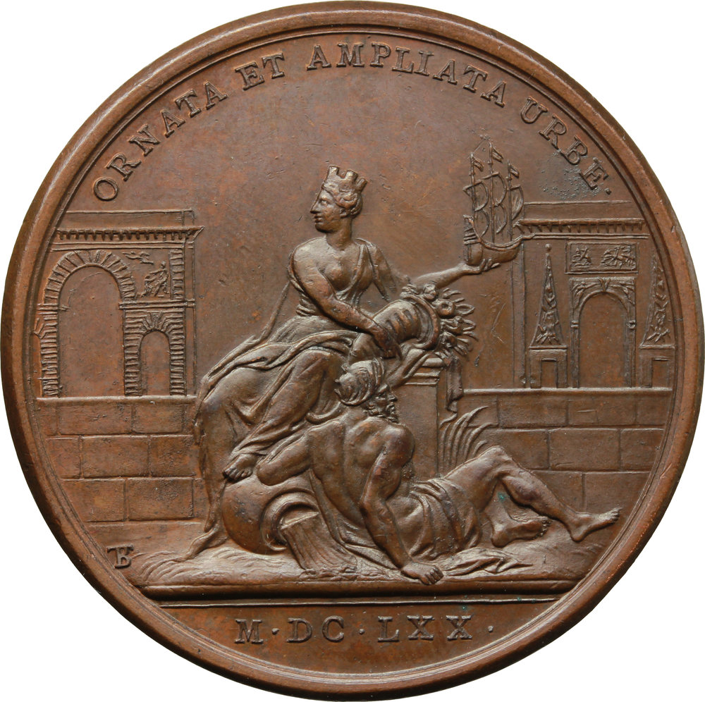 Francia. Luigi XIV (1643-1715). Medaglia 1670 per l'ampliamento della città di Parigi. D/ LUDOVICUS foto 1