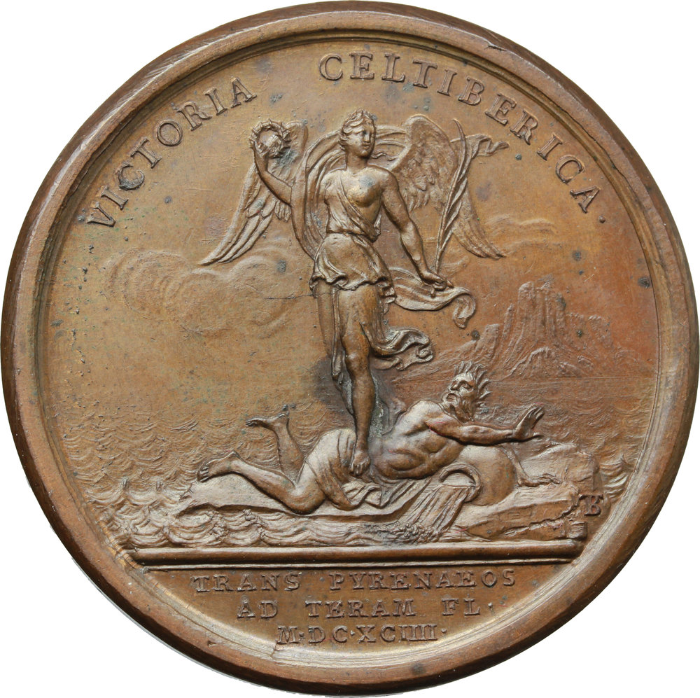 Francia. Luigi XIV (1643-1715). Medaglia 1694. D/ LUDOVICUS REX CHRISTIANISSIMUS. Busto a destra. S foto 1