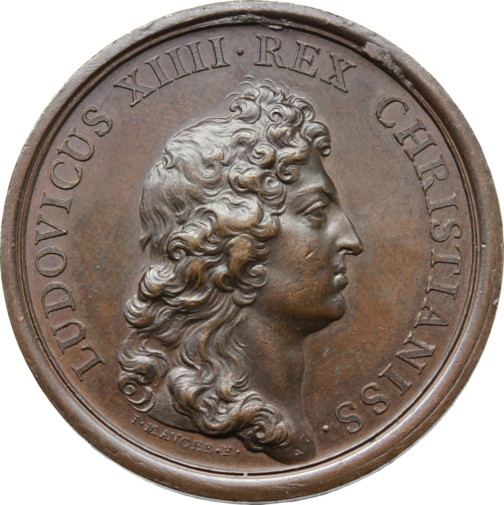 Francia. Luigi XIV (1643-1715). Medaglia 1654. D/ LUDOVICUS XIIII REX CHRISTIANISS. Busto a destra. foto 1