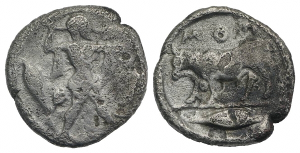 Italy. Northern Lucania, Poseidonia. AR Diobol, circa 445-420 BC. foto 1