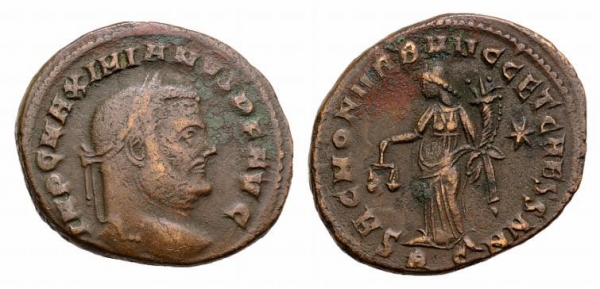 Maximianus (286-305). Æ Follis. Rome, 302-3. R/ MONETA foto 1