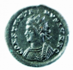 Costantino II Follis radiato foto 1
