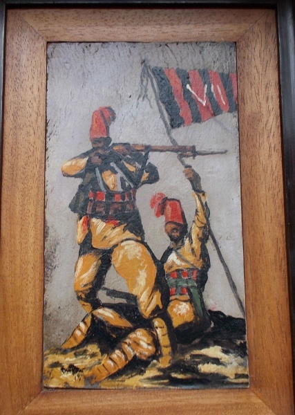 Eritrea Bozzetto originale in tecnica mista su tavola di Giuseppe Ferrari 13 x 22,7 cm raffigurante foto 1