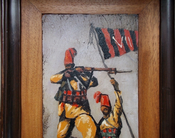 Eritrea Bozzetto originale in tecnica mista su tavola di Giuseppe Ferrari 13 x 22,7 cm raffigurante foto 1