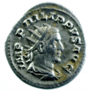 Impero Romano. Filippo I (244-249). Antoniniano, 248 d.C. D/ IMP M IVL PHILIPPVS AVG. Busto radiato, foto 1