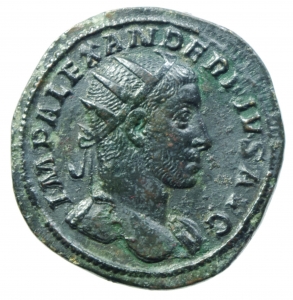 Impero Romano. Alessandro Severo. 222-235 d.C. Dupondio D/ IMP ALEXANDER PIVS AVG Busto radiato vers foto 1