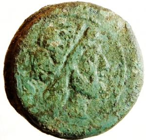 Repubblica Romana. Serie Vittoria. dopo il 211-208 a.C. Semisse. Ae. D/ Testa laureata di Saturno a foto 1