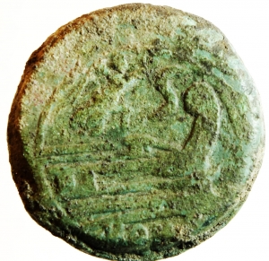 Repubblica Romana. Serie Vittoria. dopo il 211-208 a.C. Semisse. Ae. D/ Testa laureata di Saturno a foto 1