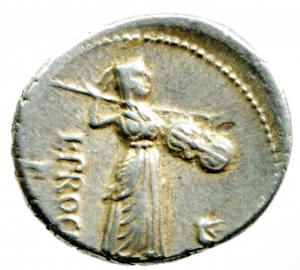 Repubblica Romana. Gens Procilia. Lucius Procilius. 80 a.C. Denario. Ag. D/ S.C. (Senatus Consulto). foto 1