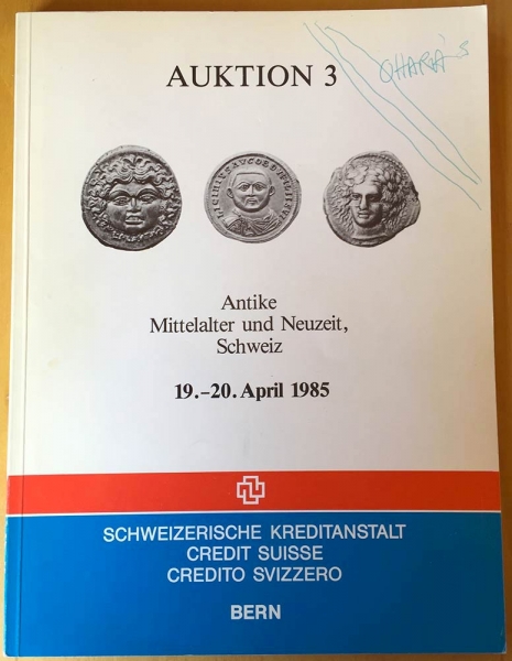 Credit Suisse. Auktion 3. Antike Mittelalter und Neuzeit, Schweiz. 19-20 April 1985. foto 1