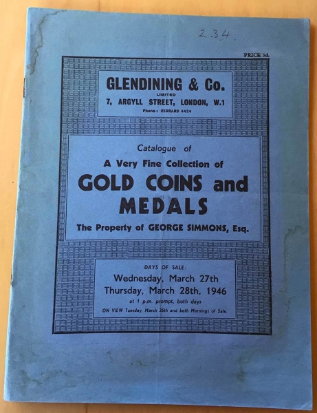 Glendining & Co. Catalogue of A very fine collection of Gold Coins and Medal. foto 1