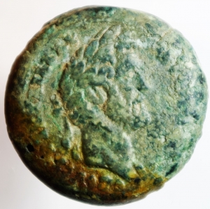 Provincia Romana. Antonino Pio Æ Dracma Alessandria, Egitto . Anno 15 = AD 151/152. D\ Testa l foto 1