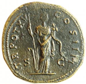 Impero Romano. Antonino Pio. 138-161 d.C. Sesterzio. Ae. D/ ANTONINVS AVG PIVS PP TR P XV Testa laur foto 1