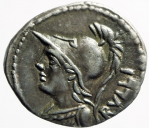 Repubblica Romana. Gens Servilia. Publius Servilius Rullus. 100 a.C. Denario. Ag. D/ RVLLI Busto di foto 1