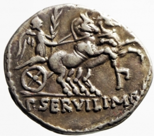 Repubblica Romana. Gens Servilia. Publius Servilius Rullus. 100 a.C. Denario. Ag. D/ RVLLI Busto di foto 1