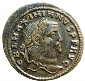 Impero Romano. Galerio Massimiano. 305-311 d.C. Follis. D/ GAL MAXIMIANVS PF AVG, Busto radiato vers foto 1