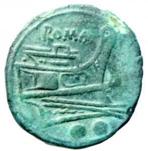 Repubblica Romana. Serie semilibrale. 217-215 a.C. Sestante. Ae. D/ Testa di Mercurio a destra. Sopr foto 1
