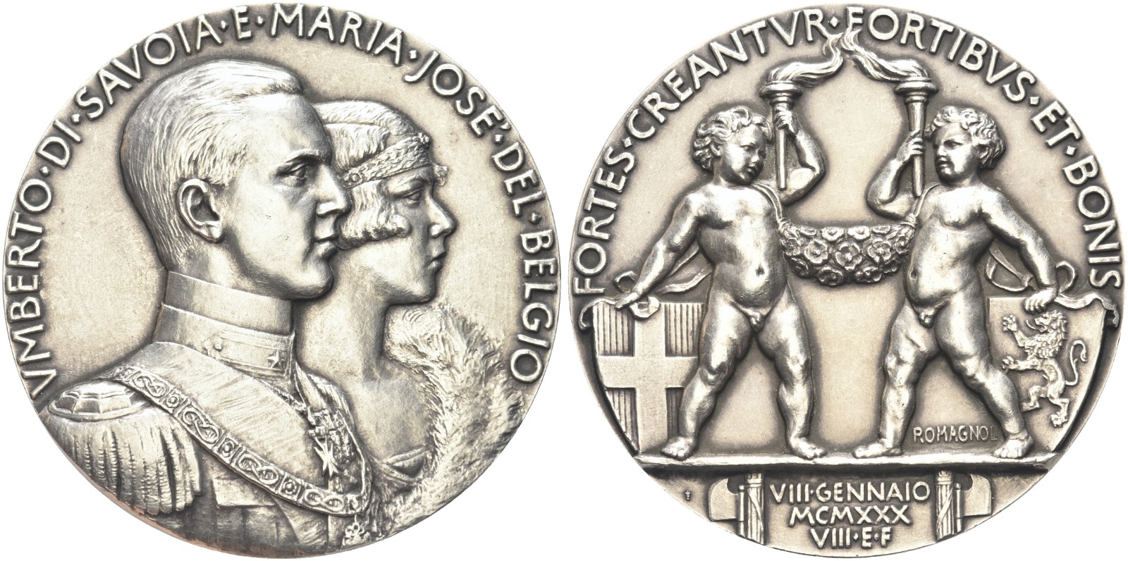 La magnifica medaglia nuziale modellata da Giuseppe Romagnoli e coniata dalla Regia Zecca nel 1930