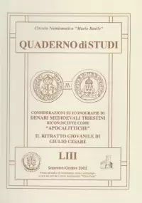 Item image: Quaderno di Studi LIII.  RUGGIA, A. Denari medioevali triestini riconosciute come 
