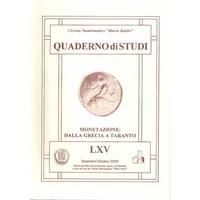 Item image: Quaderno di Studi LXV. PORTULANO, V. Monetazione: dalla Grecia a Taranto.